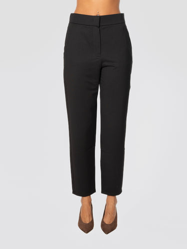 MAX MARA MM-Pantaloni Linea Dritta in Jersey Nero-TRYME Shop