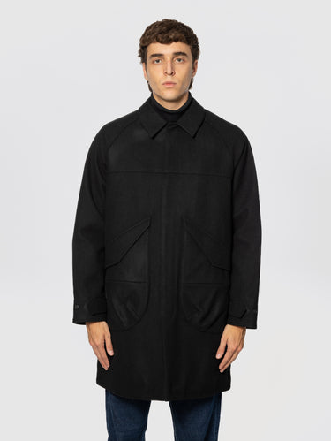 PALTò-Cappotto Antipioggia Imbottito Nero-TRYME Shop