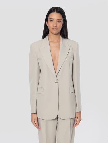 PINKO-Giacca Fluida Monopetto Grigio Colomba-TRYME Shop