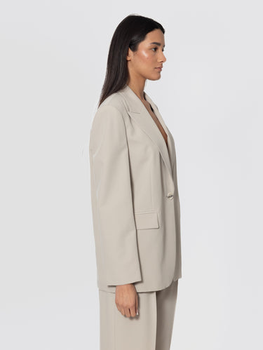 Veste fluide monopetto Gris Colombe