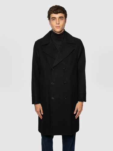 PALTò-Cappotto Doppio Petto Antipioggia Imbottito Nero-TRYME Shop