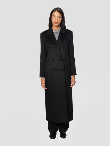 MAX MARA-Cappotto Doppiopetto in Lana Nero-TRYME Shop