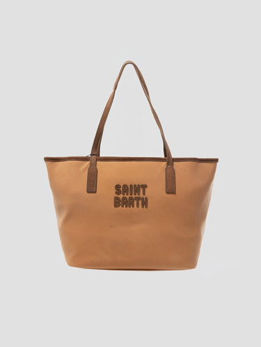 MC2 SAINT BARTH-City Bag Medium in Tessuto Wax Marrone-TRYME Shop