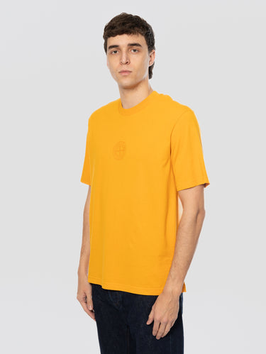 Orange Compass Logo Print T-shirt