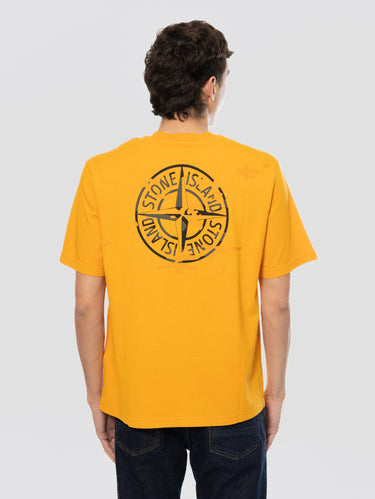 Orange Compass Logo Print T-shirt