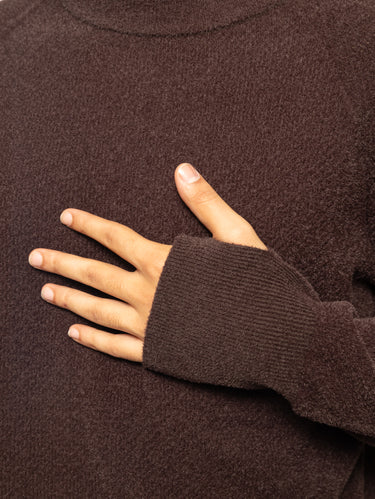 Haut technique en polaire sans coutures marron