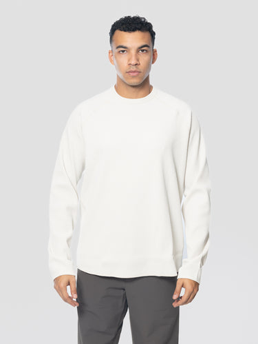 GOLDWIN-T-shirt Maniche Lunghe in Waffle Leggero Avorio-TRYME Shop