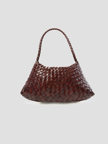 DRAGON DIFFUSION-Borsa Baguette in Pelle Intrecciata Rosanna Bruciato-TRYME Shop