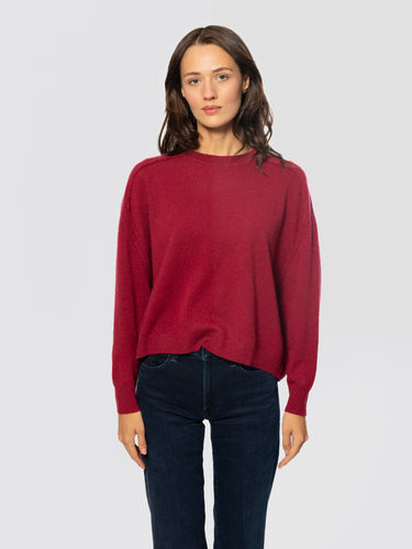 NOTSHY-Maglia Girocollo Cropped Gaston in Cashmere Borgogna-TRYME Shop