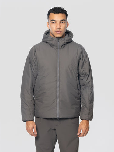 GOLDWIN-Giaccone Imbottito con Cappuccio Tsubai Grigio Lunare-TRYME Shop