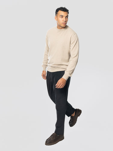 Pantalon en drill de coton à pinces noir