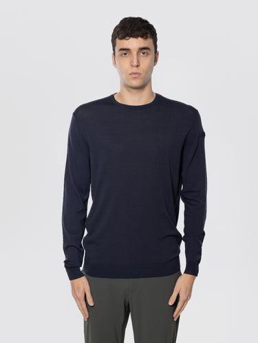 RRD-Maglia Girocollo in Filato Stretch Blue-TRYME Shop