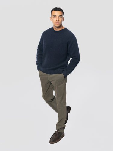 Pantalon habillé en satin de coton vert