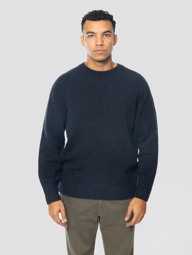 FILIPPO DE LAURENTIIS-Maglia Girocollo Manica Raglan in Alpaca Blu Navy-TRYME Shop