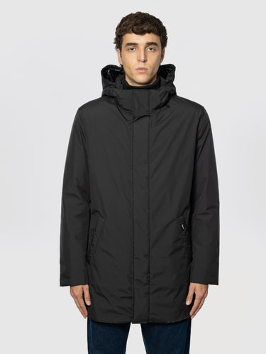 ADD-Parka con Cappuccio Idrorepellente Nero-TRYME Shop
