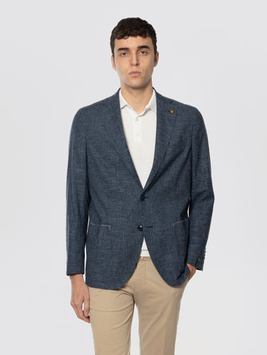 LATORRE-Giacca in Tessuto Armaturato Blu-TRYME Shop