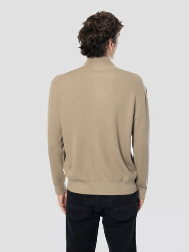 Beige Cotton and Cashmere Blend Cardigan