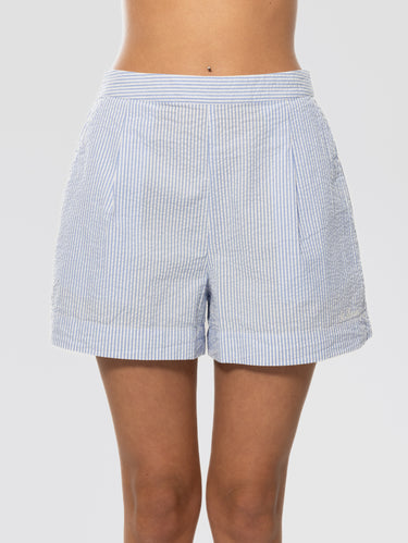 MC2 SAINT BARTH-Pantaloncino SeerSucker a Righe Celeste/Bianco-TRYME Shop