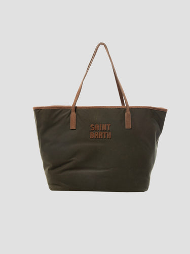 MC2 SAINT BARTH-City Bag in Tessuto Wax Verde Militare-TRYME Shop