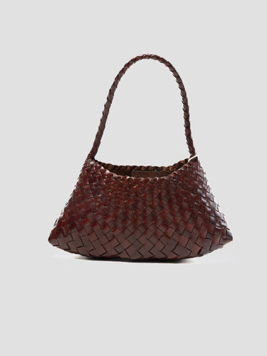 Borsa Baguette in Pelle Intrecciata Rosanna Bruciato