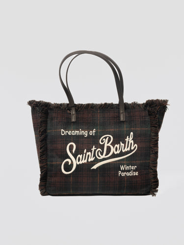 MC2 SAINT BARTH-Borsa Vanity Tartan Marrone-TRYME Shop