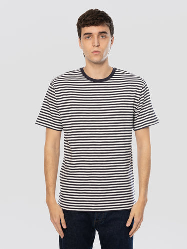 CLOSED-T-shirt in Cotone Organico a Righe Blu/Bianco-TRYME Shop