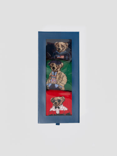 RALPH LAUREN-Cofanetto Regalo con Calze Polo Bear Ricamato-TRYME Shop