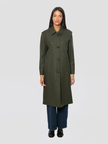 SCHNEIDERS-Cappotto in Panno Loden Lena Verde-TRYME Shop
