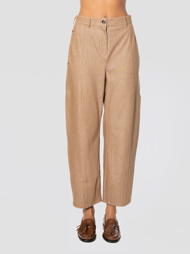 MAX MARA MM-Pantaloni Barrel Leg Denim Noce-TRYME Shop