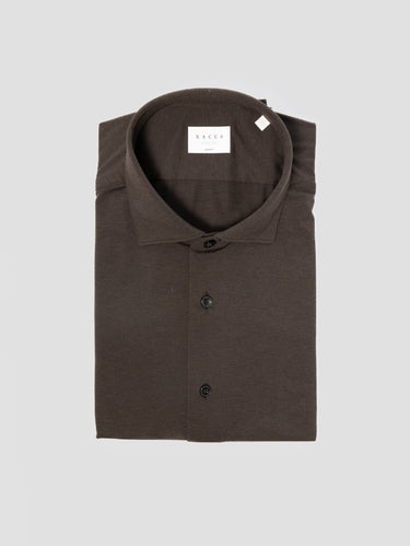 XACUS-Camicia Active in Twill Armaturato Marrone-TRYME Shop