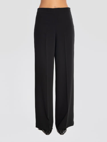 P.A.R.O.S.H.-Pantaloni in Cady con Gamba Larga Nero-TRYME Shop