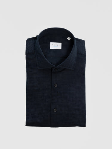 XACUS-Camicia Active Shirt in Seersucker Blu Navy-TRYME Shop