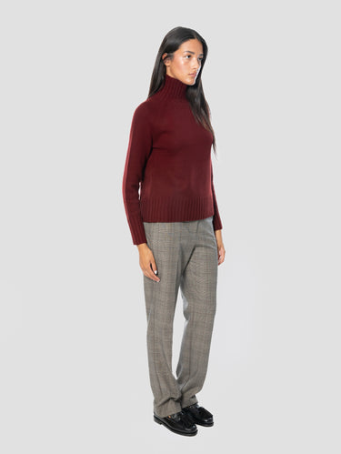 Brown Prince of Wales Straight-Leg Trousers