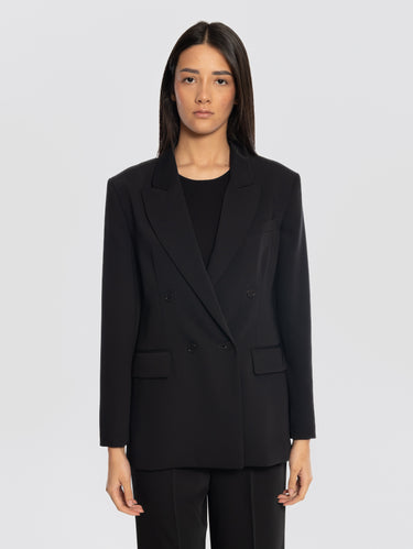 P.A.R.O.S.H.-Giacca Doppiopetto in Cady Nero-TRYME Shop