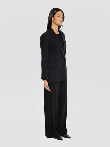 Black Double-Breasted Cady Jacket