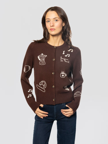 MC2 SAINT BARTH-Cardigan Sierra Bonjour St. Barth Marrone-TRYME Shop