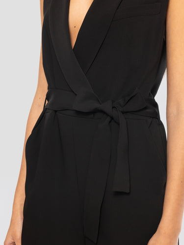 Black Short Cady Jumpsuit
