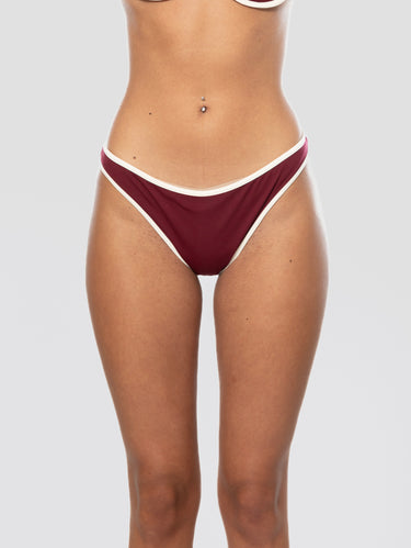 MC2 SAINT BARTH-Slip da Bagno con Profili a Contrasto Bordeaux/Bianco-TRYME Shop