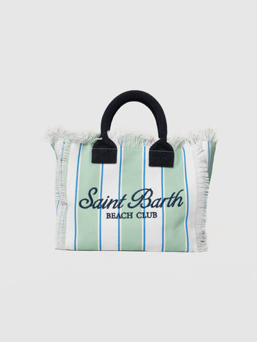 MC2 SAINT BARTH-Borsa Colette in Canvas a Righe Verde/Bianco-TRYME Shop