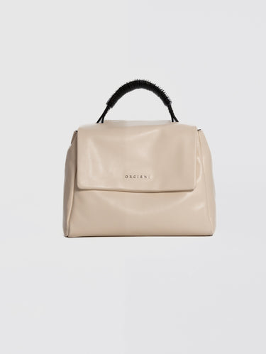 ORCIANI-Borsa Sveva a Mano Piccola con Manico in Cuoio Burro-TRYME Shop