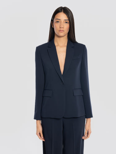 P.A.R.O.S.H.-Giacca Monopetto in Cady Blu-TRYME Shop