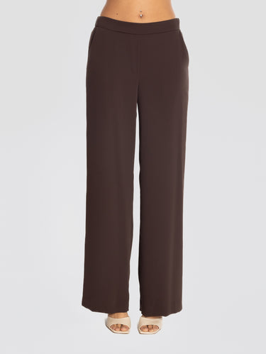 P.A.R.O.S.H.-Pantaloni Palazzo in Cady Marrone-TRYME Shop