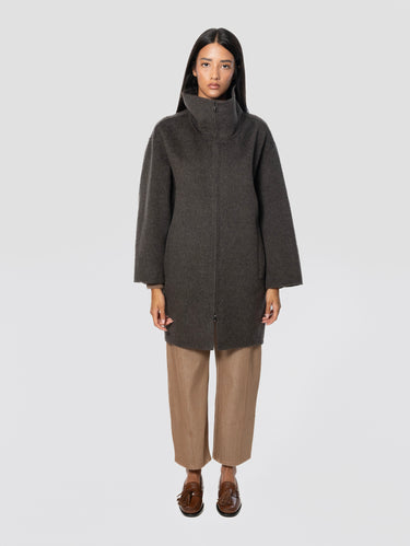 P.A.R.O.S.H.-Cappotto Oversize in Lana Marrone-TRYME Shop