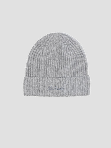 Coffret de Noël pour homme avec bonnet et écharpe en cachemire gris chiné