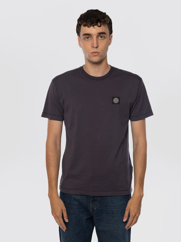 STONE ISLAND-T-shirt con Patch Logo Compass sul Petto Blu-TRYME Shop