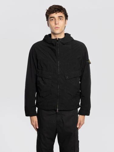STONE ISLAND-Giacca in Tela di poliestere Opaca Nero-TRYME Shop