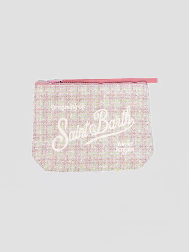 MC2 SAINT BARTH-Pochette Aline Tweed Lurex Rosa-TRYME Shop