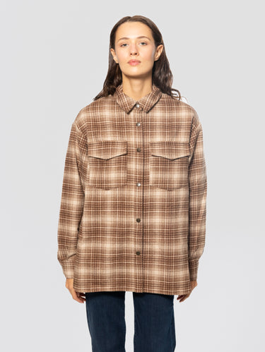 MC2 SAINT BARTH-Camicia in Flanella Tartan Marrone-TRYME Shop