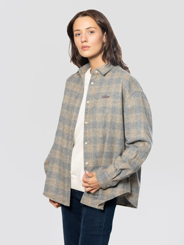 MC2 SAINT BARTH-Camicia in Flanella Snoopy St. Barth Lover Tartan Grigio-TRYME Shop