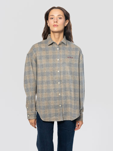 Camicia in Flanella Snoopy St. Barth Lover Tartan Grigio